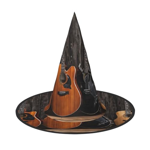 JEKYDOSD Gitarre Bass Musik Instrumente Druck Halloween Hut Gruseliges Partyzubehör Karneval Maskerade Bälle von JEKYDOSD