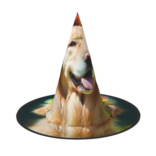 JEKYDOSD Golden Retriever Hund Druck Halloween Hut Gruseliges Partyzubehör Karneval Maskerade Bälle von JEKYDOSD