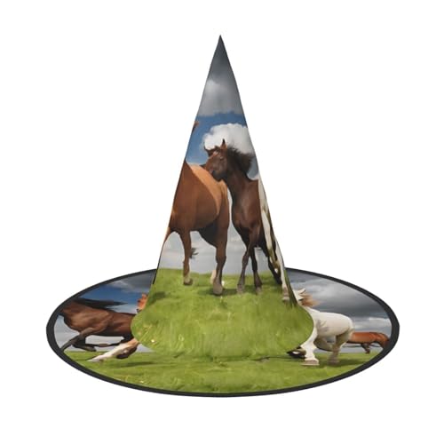 JEKYDOSD Halloween-Hut mit Pferdemotiv, gruseliges Party-Zubehör, Karneval, Maskerade-Bälle von JEKYDOSD