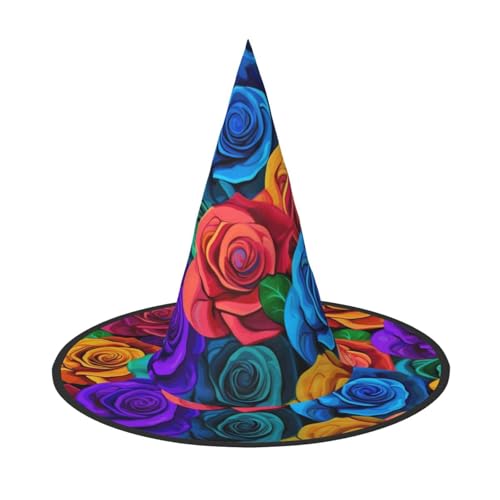 JEKYDOSD Halloween-Hut mit bunten Rosen, gruseliges Party-Accessoire, Karneval, Maskeradebälle JEKYDOSD Halloween-Hut mit bunten Rosen, gruseliges Party-Accessoire, Karneval, Maskeradebälle von JEKYDOSD
