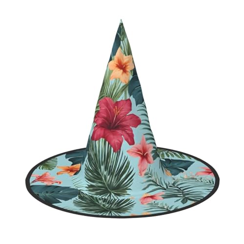 JEKYDOSD Hojas Tropicales Y Flores Print Halloween Hut Gruseliges Partyzubehör Karneval Maskerade Bälle JEKYDOSD Hojas Tropicales Y Flores Print Halloween Hut Gruseliges Partyzubehör Karneval Maskerade Bälle von JEKYDOSD