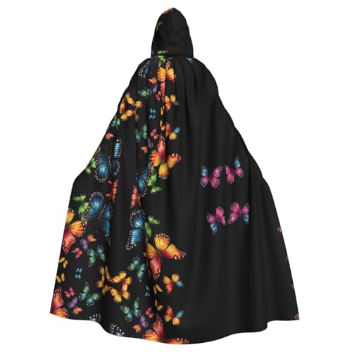 JEKYDOSD Hübscher Kapuzenumhang mit Schmetterlingsdruck, perfekt für Halloween, Rollenspiele, Maskerade und Kostümpartys JEKYDOSD Hübscher Kapuzenumhang mit Schmetterlingsdruck, perfekt für Halloween, Rollenspiele, Maskerade und Kostümpartys von JEKYDOSD