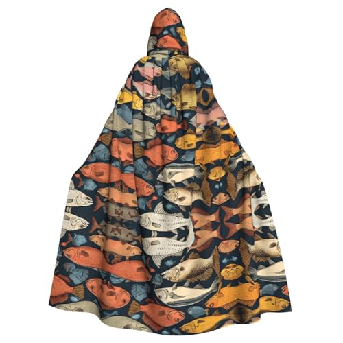 JEKYDOSD Kapuzenumhang mit Fischköderaufdruck, perfekt für Halloween, Rollenspiele, Maskerade und Kostümpartys JEKYDOSD Kapuzenumhang mit Fischköderaufdruck, perfekt für Halloween, Rollenspiele, Maskerade und Kostümpartys von JEKYDOSD