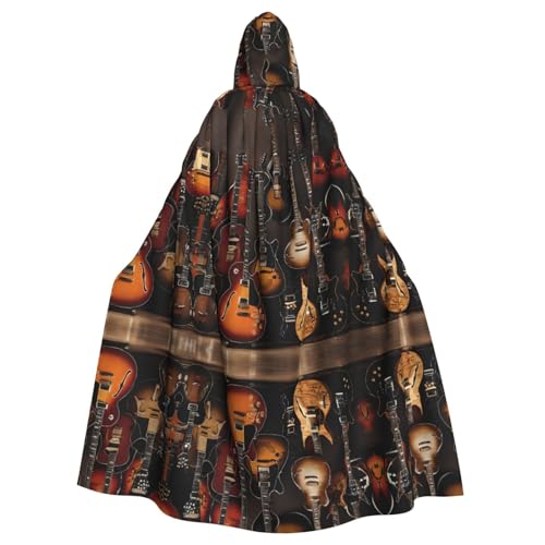 JEKYDOSD Kapuzenumhang mit Gitarren-Aufdruck, perfekt für Halloween, Rollenspiele, Maskerade und Kostümpartys JEKYDOSD Kapuzenumhang mit Gitarren-Aufdruck, perfekt für Halloween, Rollenspiele, Maskerade und Kostümpartys von JEKYDOSD