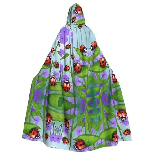 JEKYDOSD Kapuzenumhang mit Marienkäfer und grünen Blättern, perfekt für Halloween, Rollenspiele, Maskerade und Kostümpartys JEKYDOSD Kapuzenumhang mit Marienkäfer und grünen Blättern, perfekt für Halloween, Rollenspiele, Maskerade und Kostümpartys von JEKYDOSD