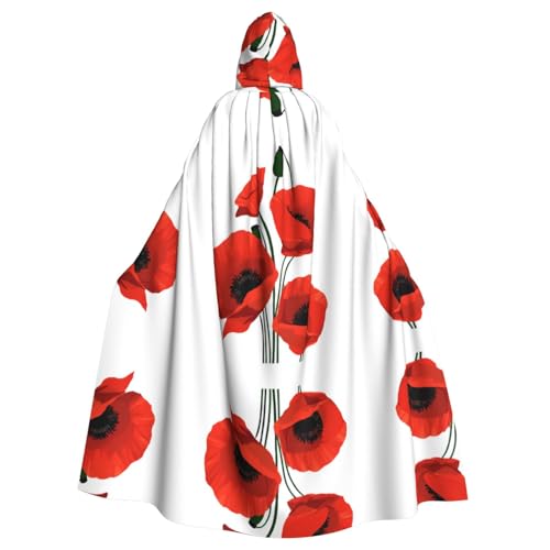 JEKYDOSD Kapuzenumhang mit Mohnblumen-Aufdruck, perfekt für Halloween, Rollenspiele, Maskerade und Kostümpartys JEKYDOSD Kapuzenumhang mit Mohnblumen-Aufdruck, perfekt für Halloween, Rollenspiele, Maskerade und Kostümpartys von JEKYDOSD