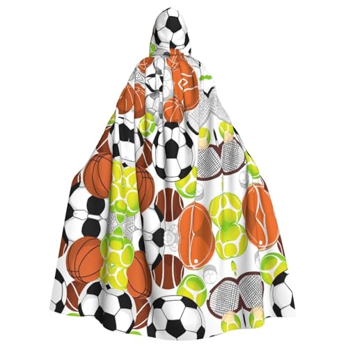 JEKYDOSD Kapuzenumhang mit Sportball-Druck, perfekt für Halloween, Rollenspiele, Maskerade und Kostümpartys JEKYDOSD Kapuzenumhang mit Sportball-Druck, perfekt für Halloween, Rollenspiele, Maskerade und Kostümpartys von JEKYDOSD