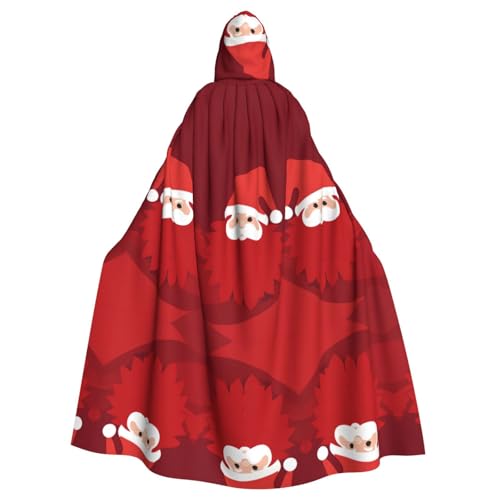 JEKYDOSD Kapuzenumhang mit Weihnachtsmann-Aufdruck, perfekt für Halloween, Rollenspiele, Maskerade und Kostümpartys von JEKYDOSD