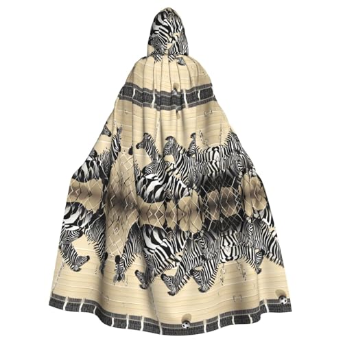 JEKYDOSD Kapuzenumhang mit Zebra-Rennbahn-Druck, perfekt für Halloween, Rollenspiele, Maskerade und Kostümpartys JEKYDOSD Kapuzenumhang mit Zebra-Rennbahn-Druck, perfekt für Halloween, Rollenspiele, Maskerade und Kostümpartys von JEKYDOSD