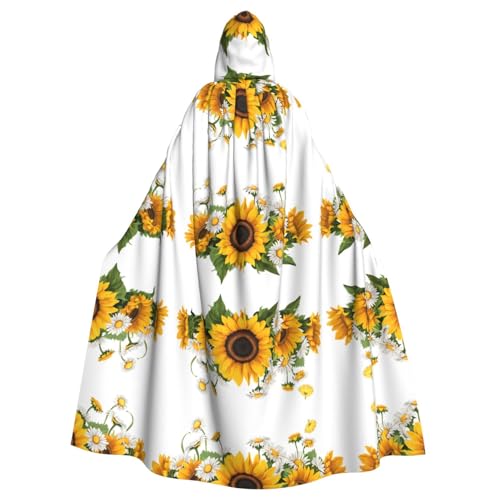 JEKYDOSD Kapuzenumhang mit gelben Sonnenblumen und weißen Blumen, perfekt für Halloween, Rollenspiele, Maskerade und Kostümpartys JEKYDOSD Kapuzenumhang mit gelben Sonnenblumen und weißen Blumen, perfekt für Halloween, Rollenspiele, Maskerade und Kostümpartys von JEKYDOSD