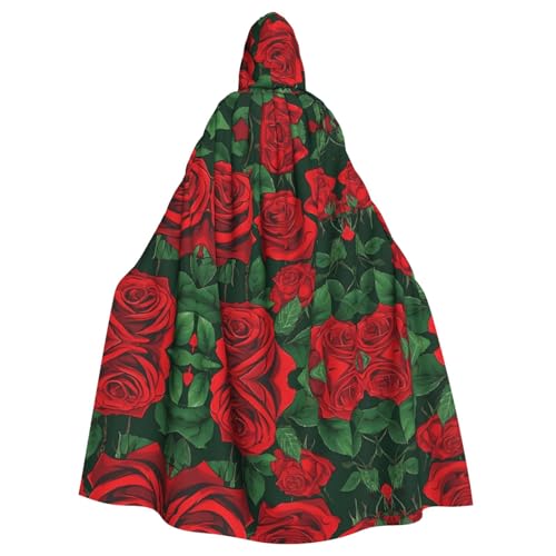 JEKYDOSD Kapuzenumhang mit rotem Rosen-Druck, perfekt für Halloween, Rollenspiele, Maskerade und Kostümpartys JEKYDOSD Kapuzenumhang mit rotem Rosen-Druck, perfekt für Halloween, Rollenspiele, Maskerade und Kostümpartys von JEKYDOSD