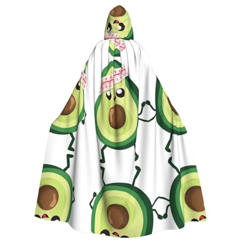 JEKYDOSD Kapuzenumhang mit süßem Avocado-Druck, perfekt für Halloween, Rollenspiele, Maskerade und Kostümpartys von JEKYDOSD