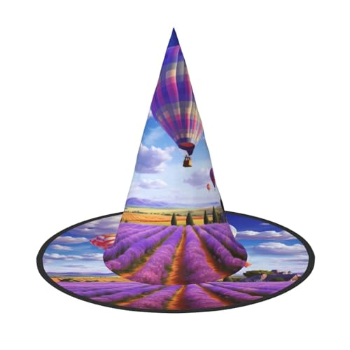 JEKYDOSD Lavendel-Heißluftballon-Druck, Halloween-Hut, gruseliges Partyzubehör, Karneval, Maskeradebälle JEKYDOSD Lavendel-Heißluftballon-Druck, Halloween-Hut, gruseliges Partyzubehör, Karneval, Maskeradebälle von JEKYDOSD