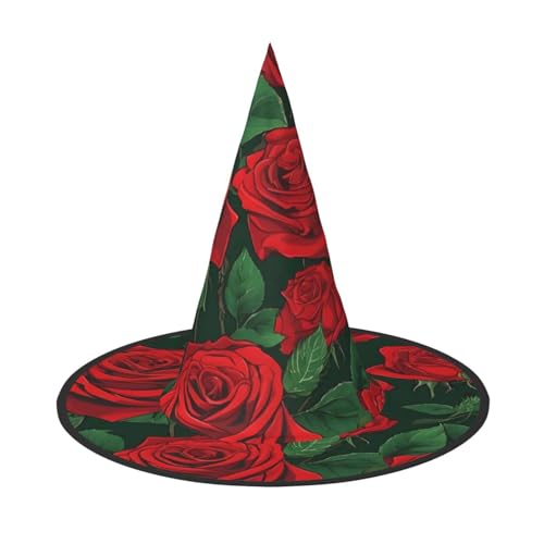 JEKYDOSD Roter Rosen-Druck, Halloween-Hut, gruseliges Party-Accessoire, Karneval, Maskerade-Bälle JEKYDOSD Roter Rosen-Druck, Halloween-Hut, gruseliges Party-Accessoire, Karneval, Maskerade-Bälle von JEKYDOSD