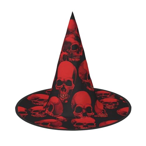 JEKYDOSD Roter Totenkopf-Druck, Halloween-Hut, gruseliges Party-Accessoire, Karneval, Maskerade-Bälle JEKYDOSD Roter Totenkopf-Druck, Halloween-Hut, gruseliges Party-Accessoire, Karneval, Maskerade-Bälle von JEKYDOSD