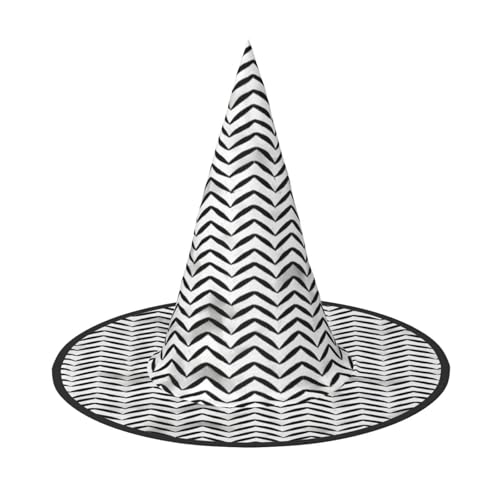 JEKYDOSD Schwarz-Weiß-Muster-Druck, Halloween-Hut, gruseliges Party-Accessoire, Karneval, Maskeradebälle JEKYDOSD Schwarz-Weiß-Muster-Druck, Halloween-Hut, gruseliges Party-Accessoire, Karneval, Maskeradebälle von JEKYDOSD