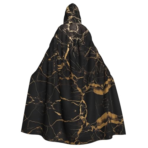 JEKYDOSD Schwarz-goldener Marmor-Aufdruck, Kapuzenumhang für Erwachsene, perfekt für Halloween, Rollenspiele, Maskerade und Kostümpartys JEKYDOSD Schwarz-goldener Marmor-Aufdruck, Kapuzenumhang für Erwachsene, perfekt für Halloween, Rollenspiele, Maskerade und Kostümpartys von JEKYDOSD