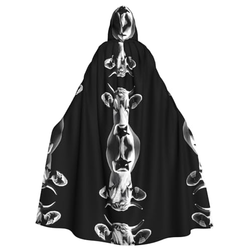 JEKYDOSD Schwarzer und weißer Umhang mit Kuh-Druck, perfekt für Halloween, Rollenspiele, Maskerade und Kostümpartys JEKYDOSD Schwarzer und weißer Umhang mit Kuh-Druck, perfekt für Halloween, Rollenspiele, Maskerade und Kostümpartys von JEKYDOSD