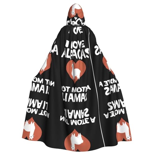 JEKYDOSD Umhang mit Kapuze "I Love Alpacas", perfekt für Halloween, Rollenspiele, Maskerade und Kostümpartys von JEKYDOSD