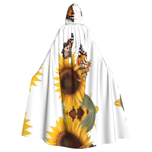 JEKYDOSD Umhang mit Kapuze für Erwachsene, Schmetterlinge und Sonnenblumen, perfekt für Halloween, Rollenspiele, Maskerade und Kostümpartys JEKYDOSD Umhang mit Kapuze für Erwachsene, Schmetterlinge und Sonnenblumen, perfekt für Halloween, Rollenspiele, Maskerade und Kostümpartys von JEKYDOSD