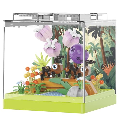 JEMPET Insekten-Blumenstrauß-Bauspielzeug-Set – Mini-Bausteine, Blumen, Pflanzen, Dekor mit Staubschutzhülle (03) von JEMPET