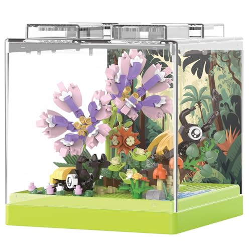 JEMPET Insekten-Blumenstrauß-Bauspielzeug-Set – Mini-Bausteine, Blumen, Pflanzen, Dekor mit Staubschutzhülle (04) von JEMPET