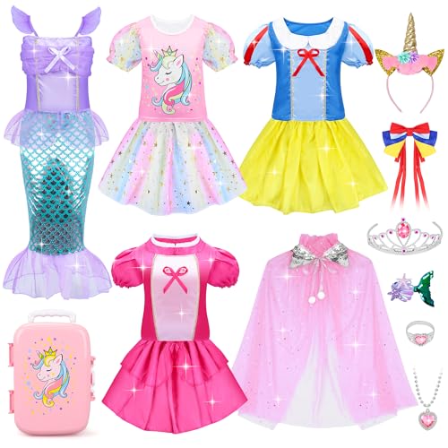 JEMSHE 16-teiliges Prinzessinnen-Kleidungsset für kleine Mädchen, Prinzessinnen-Outfit, Spielzeug für Mädchen, Cosplay, Geburtstagsparty, Geschenke für Mädchen im Alter von 3, 4, 5, 6, 7, 8+ JEMSHE 16-teiliges Prinzessinnen-Kleidungsset für kleine Mädchen, Prinzessinnen-Outfit, Spielzeug für Mädchen, Cosplay, Geburtstagsparty, Geschenke für Mädchen im Alter von 3, 4, 5, 6, 7, 8+ von JEMSHE