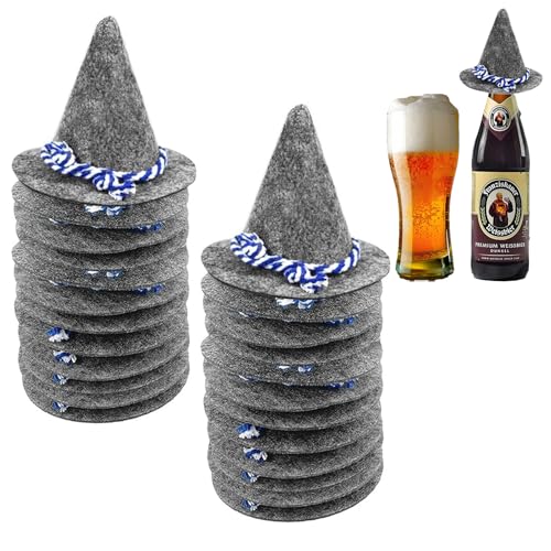 JEONDFG 24 Stück Mini Oktoberfest Hut,Oktoberfest Deko Seppelhut Klein Filzhut,Mini Oktoberfest Hut Klein,Filzhut Trachtenhütchen Deko,für Karneval Oktoberfest von JEONDFG