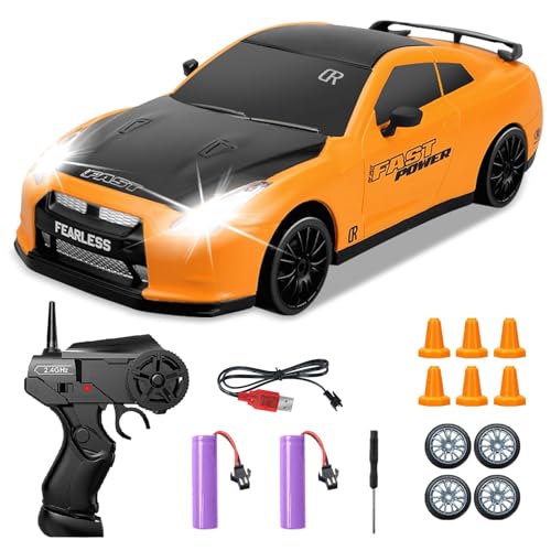 JEONDFG RC Drift Car,1:24 Rennauto Ferngesteuert,Ferngesteuertes Auto,4WD Rennauto Ferngesteuert,Mini RC Drift Car,4WD Racing Cars mit LED-Lichtern von JEONDFG
