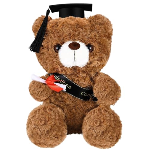 Teddy Plüschbär mit Diplom und Doktorhut,Teddybär Plüschtier,Abschluss Bär,Plüschbär mit Diplom und Doktorhut,Abschlussbär Graduation,Geschenkbär Kuscheltier für den Abschluss,Graduation Gift Teddybär von JEONDFG