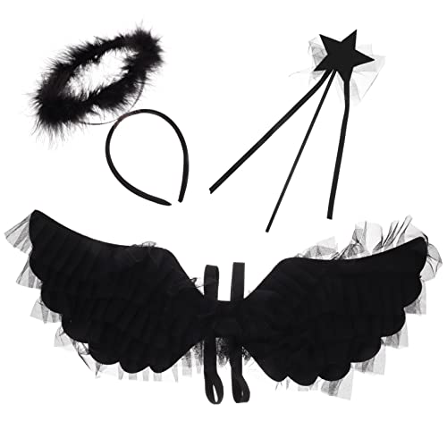 JEWEDECO 1 Satz Engelsflügel für Schwarze Tüllkostüm für Karneval Halloween Cosplay Partys Strapazierfähig Hautfreundlich für Besondere Anlässe Fotoshootings JEWEDECO 1 Satz Engelsflügel für Schwarze Tüllkostüm für Karneval Halloween Cosplay Partys Strapazierfähig Hautfreundlich für Besondere Anlässe Fotoshootings von JEWEDECO