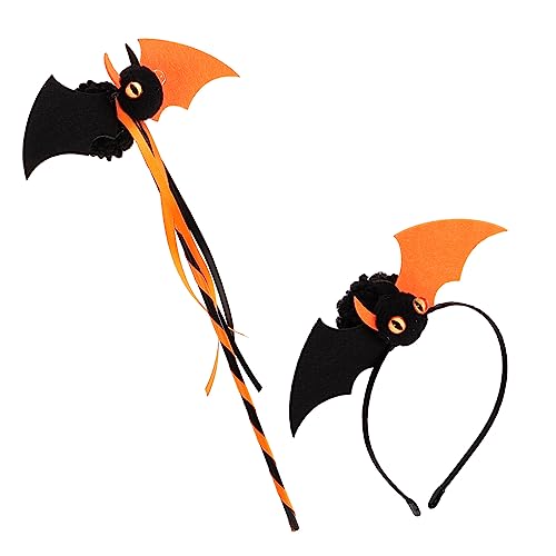 JEWEDECO 1 Satz Halloween Bat Headband Teiliges Kostümzubehör mit Zauberstab für Halloween Cosplay Partys Leicht JEWEDECO 1 Satz Halloween Bat Headband Teiliges Kostümzubehör mit Zauberstab für Halloween Cosplay Partys Leicht von JEWEDECO