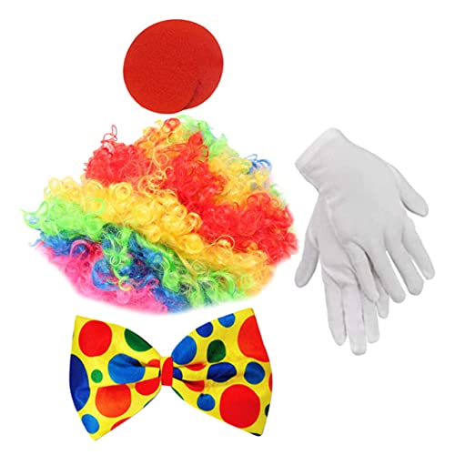 JEWEDECO 1 Satz Kostüm Clown für Karneval Clown Perücke Clownsnase Fliege Lustiges Zubehör für Halloween Geburtstagsfeiern Cosplay Unisex Kostümzubehör JEWEDECO 1 Satz Kostüm Clown für Karneval Clown Perücke Clownsnase Fliege Lustiges Zubehör für Halloween Geburtstagsfeiern Cosplay Unisex Kostümzubehör von JEWEDECO