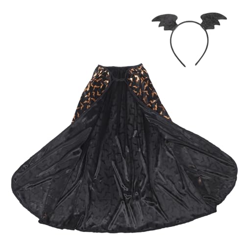 JEWEDECO 1 Set Halloween Kinderumhang Bedruckter Schnürumhang Performance Party Kostüm Dekorativer Haarschmuck Cosplay Umhang Cosplay Partyumhang Cosplay Umhang Für Halloween von JEWEDECO