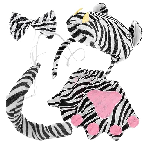 JEWEDECO 1 Set Halloween Zebra Stirnband, Tierkostüm, Erwachsenen Schwanzkostüm, Zebra Kostüm Zubehör Für Frauen, Zebra Erwachsenenkostüm, Zebra Ohren Stirnband Für Frauen, Zebra Kostüm JEWEDECO 1 Set Halloween Zebra Stirnband, Tierkostüm, Erwachsenen Schwanzkostüm, Zebra Kostüm Zubehör Für Frauen, Zebra Erwachsenenkostüm, Zebra Ohren Stirnband Für Frauen, Zebra Kostüm von JEWEDECO
