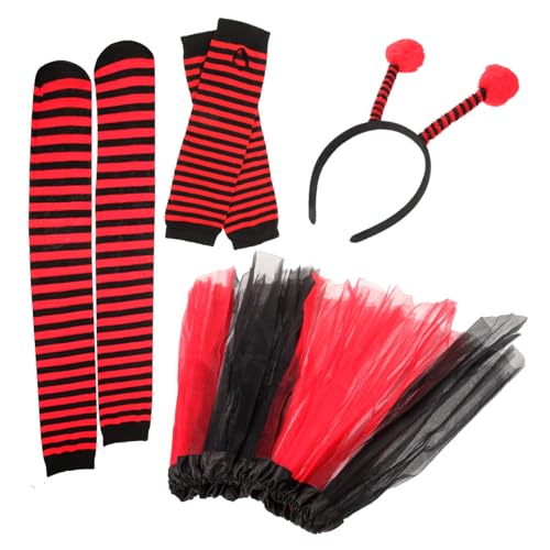 JEWEDECO Marienkäfer-kostüm Anzug-set Antenne Stirnband Tutu-rockärmel Für Partys JEWEDECO Marienkäfer-kostüm Anzug-set Antenne Stirnband Tutu-rockärmel Für Partys von JEWEDECO