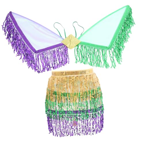 JEWEDECO 1 Set Mit Fransenflügeln, Bauchtanzröcke, Bauchtänzerin Hüfttuch, Tanzröcke Für Frauen, Flügelstütze, Hüfttuch, Gürtelstütze, Flügeltanzröcke, Schal, Tanzzubehör, Tanzschals JEWEDECO 1 Set Mit Fransenflügeln, Bauchtanzröcke, Bauchtänzerin Hüfttuch, Tanzröcke Für Frauen, Flügelstütze, Hüfttuch, Gürtelstütze, Flügeltanzröcke, Schal, Tanzzubehör, Tanzschals von JEWEDECO
