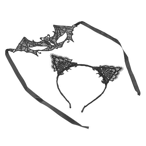 JEWEDECO Spitzen-augenabdeckung-set Haar-requisite Kopfschmuck Für Damen Party-auftritt Cosplay-zubehör Bühnen-accessoire Hochzeit-kleidung Karneval-veranstaltung von JEWEDECO