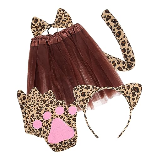 JEWEDECO Leopardenanzug Für Stirnband Mit Ohren Cosplay Kostüm-set Party-accessoire Dekoration Für Geburtstagsfeiern von JEWEDECO