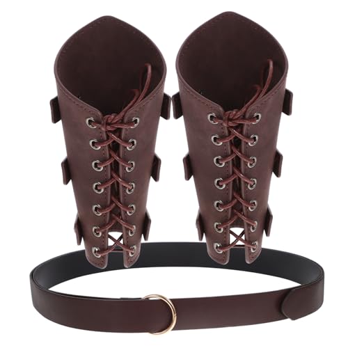 JEWEDECO Mittelalterlicher Renaissance-kostümgürtel Für Herren Aus Leder Armschützer -zubehör Verstellbare Schnalle Für Cosplay-enthusiasten von JEWEDECO