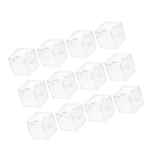 JEWEDECO 12-teilige Vergrößerungsglas Transparente Insektenkäfige Beobachtungsbox Für Insekten Insektenbeobachtungsglas Mit Lupendesign von JEWEDECO