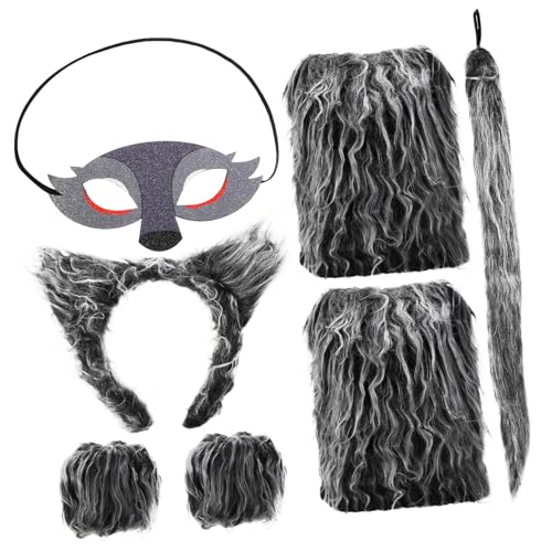 JEWEDECO 1Satz Wolf Kostüm mit Handschuhen Flauschiges Cosplay Zubehör für Halloween Partys Rollenspiele JEWEDECO 1Satz Wolf Kostüm mit Handschuhen Flauschiges Cosplay Zubehör für Halloween Partys Rollenspiele von JEWEDECO