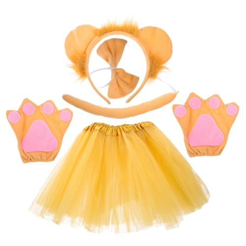 JEWEDECO 1satz Tierohren Stirnband Löwenkostüm Mit Tutu Rock Handschuhen Fliege Und Für Halloween Karneval Und Cosplay Einzigartige Und Bequeme Verkleidung Für Mädchen JEWEDECO 1satz Tierohren Stirnband Löwenkostüm Mit Tutu Rock Handschuhen Fliege Und Für Halloween Karneval Und Cosplay Einzigartige Und Bequeme Verkleidung Für Mädchen von JEWEDECO
