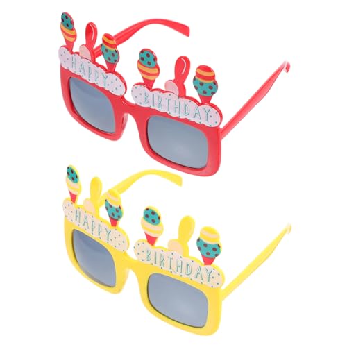 JEWEDECO 2 Eiscreme-gläser: Lustige Geburtstags-sonnenbrillen, Partyzubehör, Fotoautomaten-requisiten Für Kinder Und Erwachsene, Luau-sommer-strand-geburtstagsdekorationen von JEWEDECO