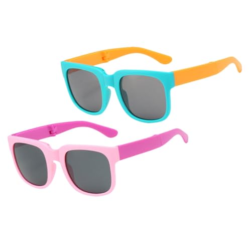 JEWEDECO 2 Paare Faltbare Sonnenbrillen für UV Schutz Brillen für Jungen und Mädchen für Strand Partys und Outdoor Aktivitäten Langlebig und Anpassbar von JEWEDECO