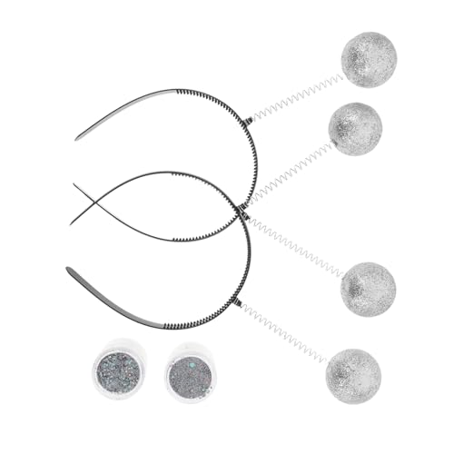JEWEDECO 2 Sätze Antennen Haarreif mit Glitzerbällen Silberne Space Kostüm Accessoires Leichte Realistische Verkleidung für Frauen für Halloween und Maskenbälle JEWEDECO 2 Sätze Antennen Haarreif mit Glitzerbällen Silberne Space Kostüm Accessoires Leichte Realistische Verkleidung für Frauen für Halloween und Maskenbälle von JEWEDECO