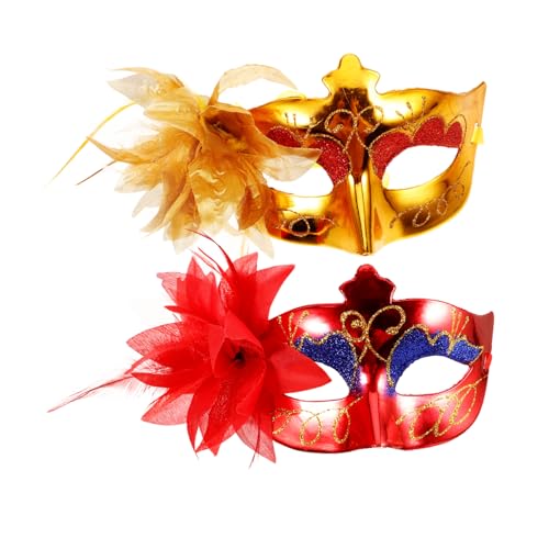 JEWEDECO 2 Stück Damen Maske für Maskenball Halbmaske Cosplay Masken für Halloween Party Verkleidung Bühnenaufführungen Einzigartige Geschenkidee Vielseitig Einsetzbar von JEWEDECO