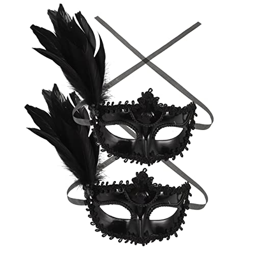JEWEDECO 2 Stück Damen Maske mit Federn Halbmaske für Karneval Cosplay Partys Leichte Bequeme Masquerade Maske für Festivals Besondere Anlässe JEWEDECO 2 Stück Damen Maske mit Federn Halbmaske für Karneval Cosplay Partys Leichte Bequeme Masquerade Maske für Festivals Besondere Anlässe von JEWEDECO