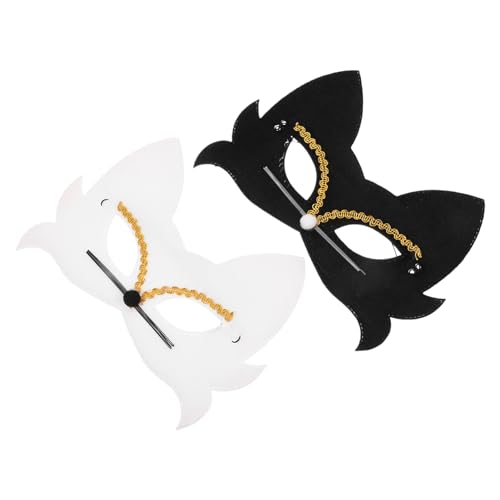 JEWEDECO 2 Stück Dekorative Katzenmaske, Abschlussball-party-maske, Cosplay-maske, Festival-maske Mit Elastischem Band, Maskerade-maske Für Frauen, Katzenkostüm, Cosplay-party-maske JEWEDECO 2 Stück Dekorative Katzenmaske, Abschlussball-party-maske, Cosplay-maske, Festival-maske Mit Elastischem Band, Maskerade-maske Für Frauen, Katzenkostüm, Cosplay-party-maske von JEWEDECO