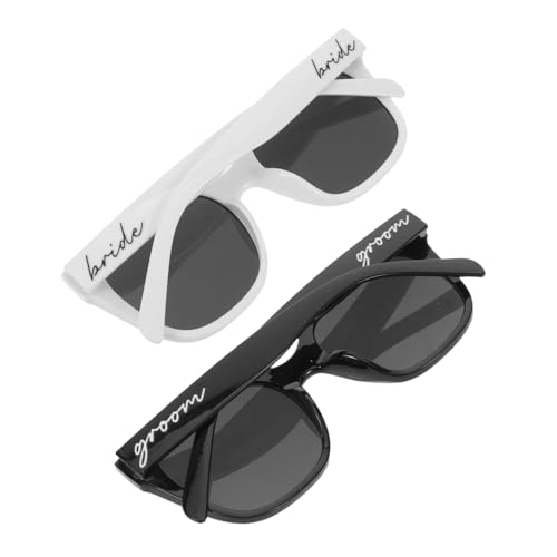 JEWEDECO 2 Stück Teiliges Braut und Bräutigam Sonnenbrillen aus Leicht und Komfortabel Romantisches Design für Hochzeitsfeiern Brautduschen und Junggesellenabschiede Stilvolles Party- JEWEDECO 2 Stück Teiliges Braut und Bräutigam Sonnenbrillen aus Leicht und Komfortabel Romantisches Design für Hochzeitsfeiern Brautduschen und Junggesellenabschiede Stilvolles Party- von JEWEDECO